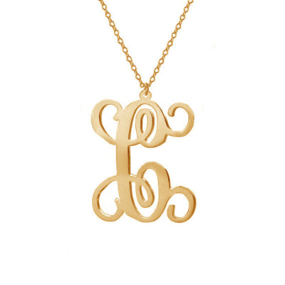 Gold One Letter Necklace