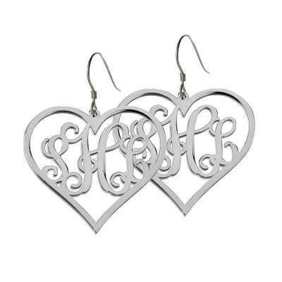 Heart shaped Monogram Earrings