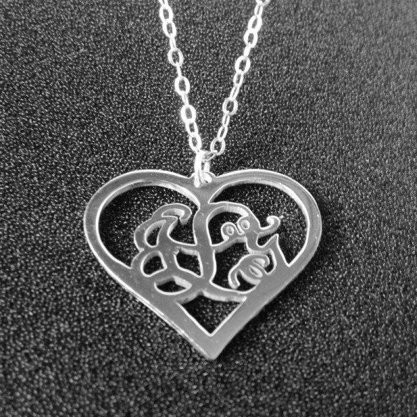 Heart shaped Monogram Necklace