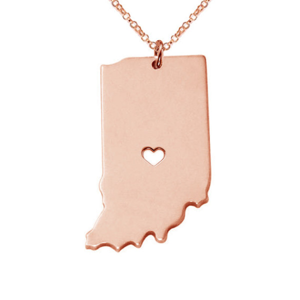 Indiana State Map Necklace