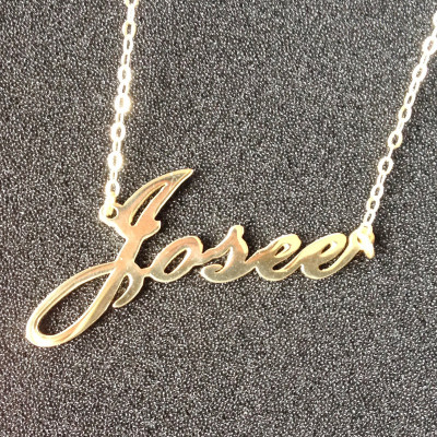 JULIA Style Name Necklaces 18K Gold Plated Custom Celebrity Jewelry Handmade Name Pendant Necklace Best Gift- 1.57" inch %100 Handmade