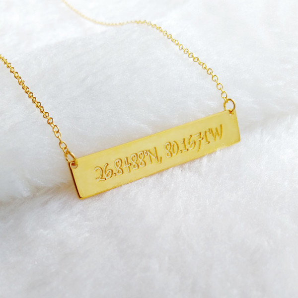 Latitude longitude necklace