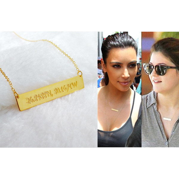 Latitude longitude necklace