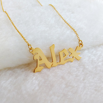 Old English Name Necklace