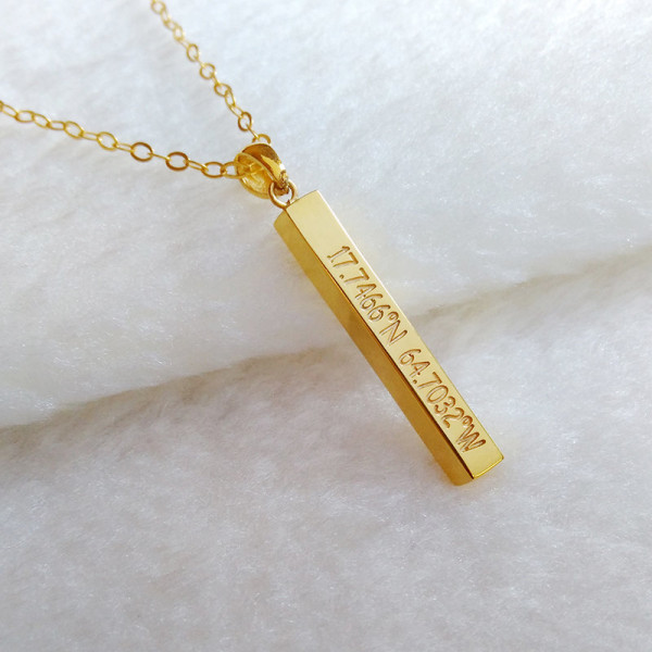 Personalized Engraved Bar Necklace