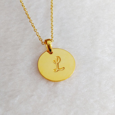 Personalized Gold Disc Necklace