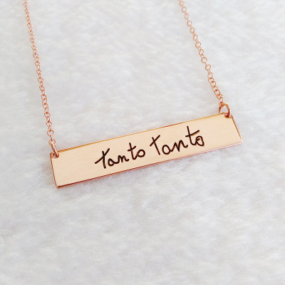 Personalized Handwritting Necklace Rose Gold