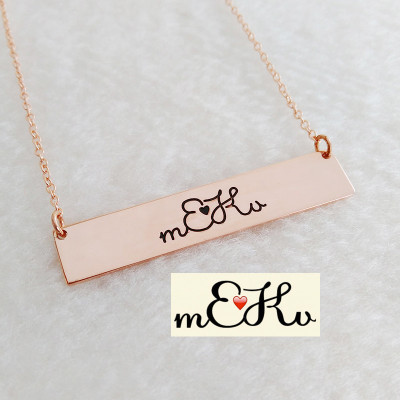 Personalized Signature Necklace Rose Gold