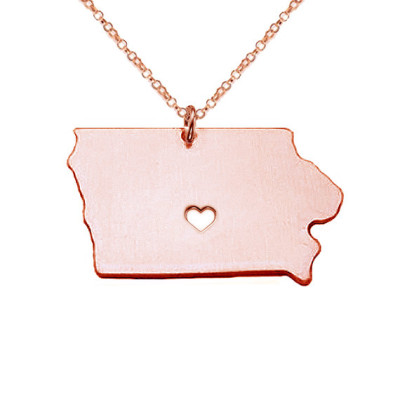 Rose Gold Iowa State Necklace