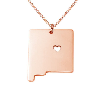 Rose Gold NM State Necklace
