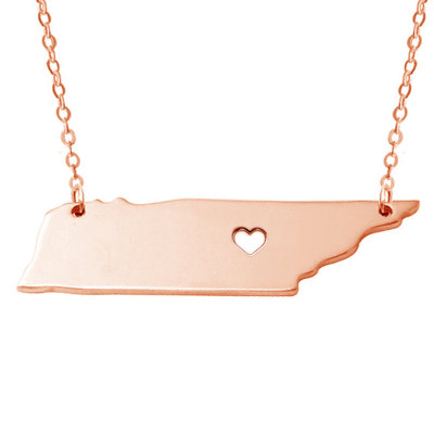 Rose Gold TN State Necklace
