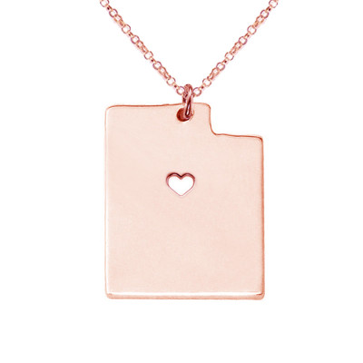 Rose Gold UT State Necklace