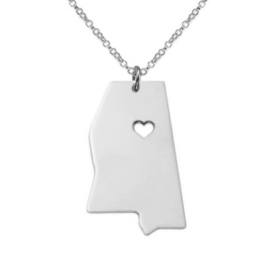 Silver Mississippi State Charm Necklace