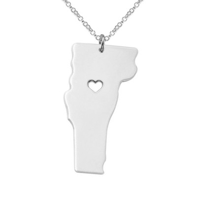 Silver VT State Necklace