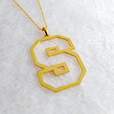 Single Initial Outline Necklace