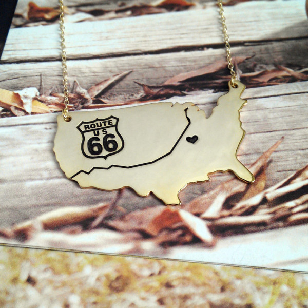 USA Map Necklace
