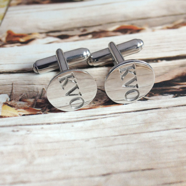 White Gold Men CuffLinks