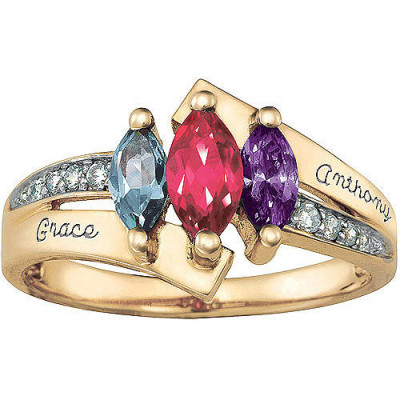 Personalized Keepsake Majestic Mother's Marquise Birthstone Ring