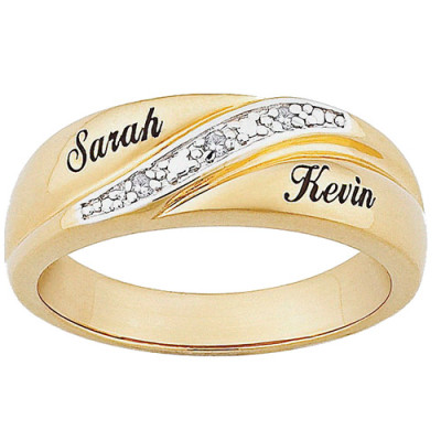 Personalized Men's Bespoke Necklace 18kt Gold Engraved Name Wedding Ring