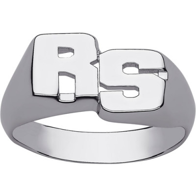 Personalized Sterling Silver Double-Initial Ring