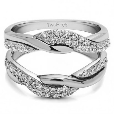Personalized TwoBirch Women's Bypass Wedding Ring Guard Enhancer