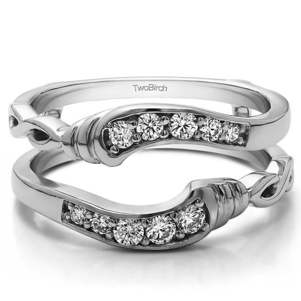 Personalized TwoBirch Women's Infinity Bypass Wedding Ring Guard