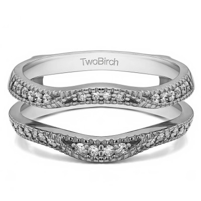 Personalized TwoBirch Women's Millgrained Edge Contour Ring Guard
