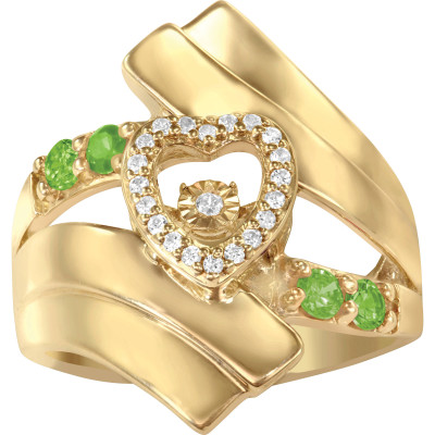 Keepsake Women's Personalized Jumping Gemstone Dearest Ring