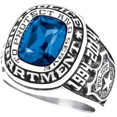 Personalized Keepsake Men's Police Department Ring