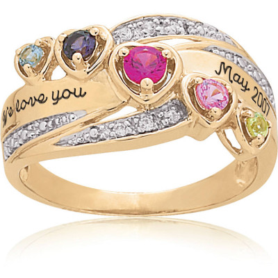 Keepsake Personalized Heart's Journey Mother's Birthstone Ring