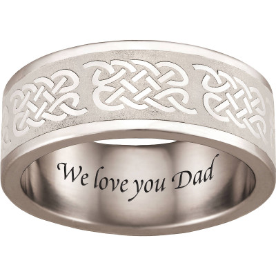 Personalized Keepsake Sterling Silver Men's Celtic Ring