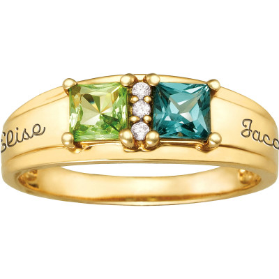 Personalized Keepsake True Love Promise Ring with Birthstones