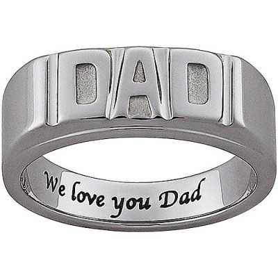 Personalized Men's Engraved DAD Ring In Sterling Silver