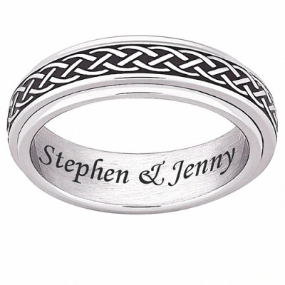 Personalized Stainless-Steel Celtic Knot Spinner Band