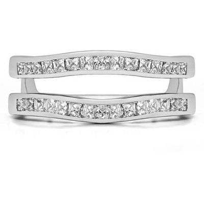 Personalized TwoBirch Delicate Contour Channel Wedding Ring Guard