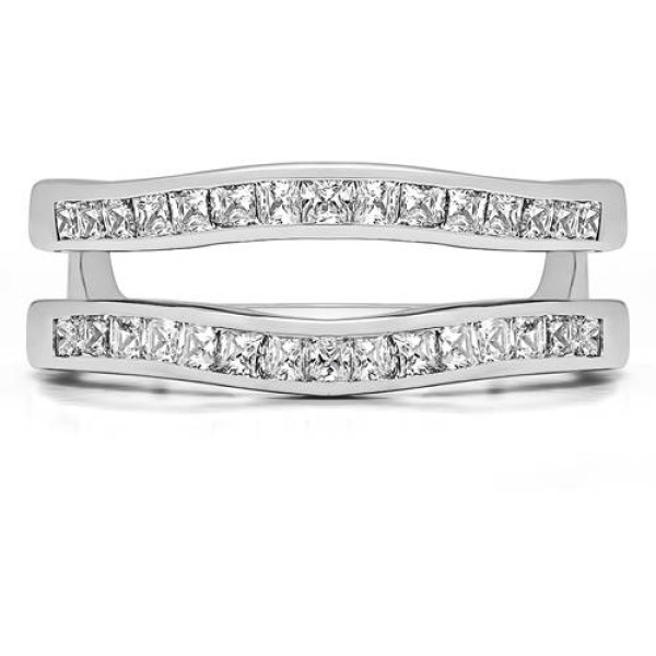 Personalized TwoBirch Delicate Contour Channel Wedding Ring Guard