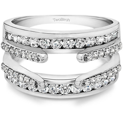Personalized TwoBirch Women's Combination Cathedral and Classic Ring Guard