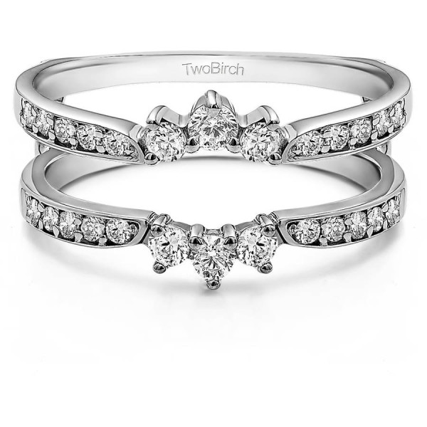 Personalized TwoBirch Women's Crown Inspired Half Halo Wedding Ring Guard Enhancer