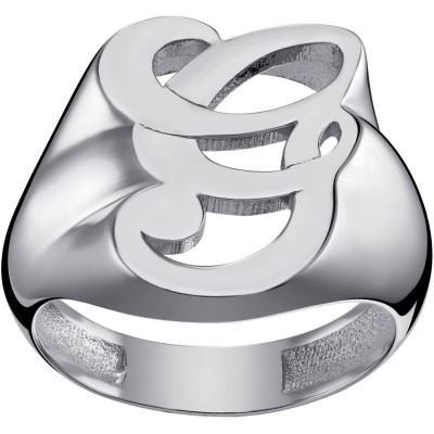 Personalized Women's Sterling Silver Fancy Single Initial Ring
