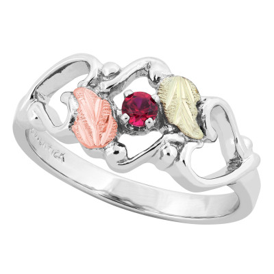 Personalized Women's Sterling Silver Birthstone Heart Ring