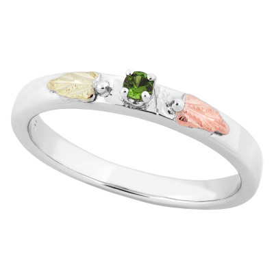 Personalized Women's Sterling Silver Stackable Birthstone Ring