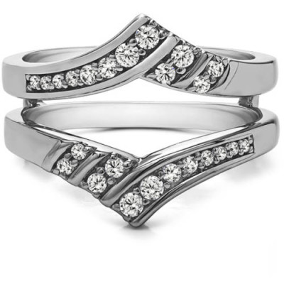 TwoBirch Personalized Double-Row Chevron Ring Guard Enhancer
