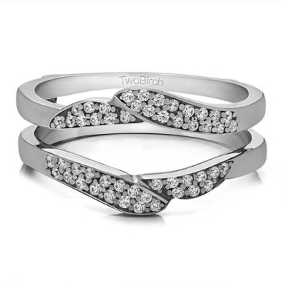 TwoBirch Personalized Double-Row Pave Jacket Ring Guard