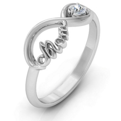 Moms Infinity Bond Ring with Birthstone