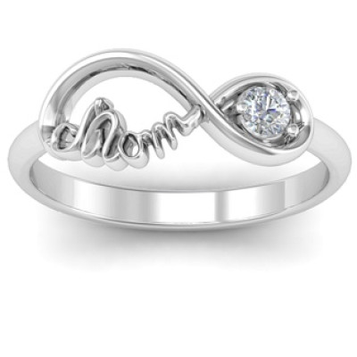 Moms Infinity Bond Ring with Birthstone