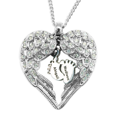 Heart Necklace - Angels with Feet Insert