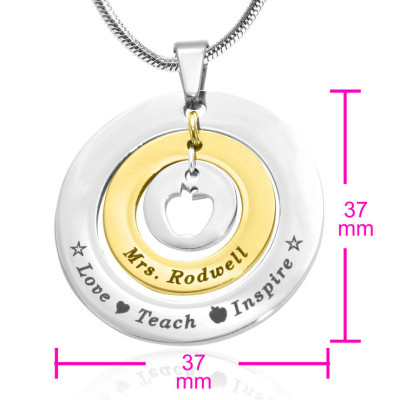 Personalised Necklaces - Circles of Love Necklace Teacher TWO TONE