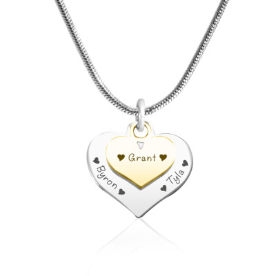 Heart Necklace - Double Two Tone