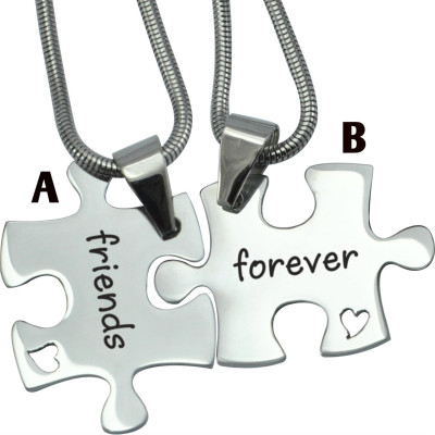Personalised Necklaces - Forever Friends Puzzle Two Necklaces