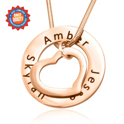 Personalised Necklaces - Heart Washer Necklace
